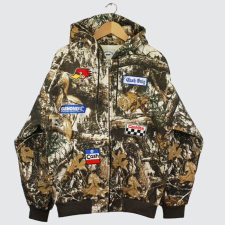 Cash Only Service Zip-Thru Hoodie Foliage Camo
