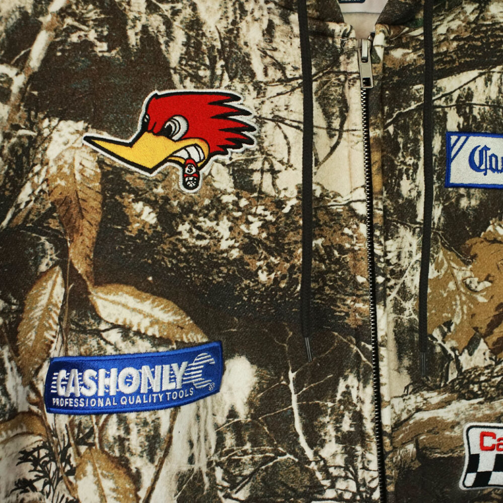 Cash Only Service Zip-Thru Hoodie Foliage Camo