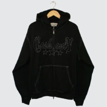 Cash Only Strip Zip-Thru Hoodie Washed Black