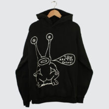 Butter Goods x Daniel Johnston Enemy Pullover Hood Distressed Washed Black