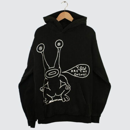 Butter Goods x Daniel Johnston Enemy Pullover Hood Distressed Washed Black