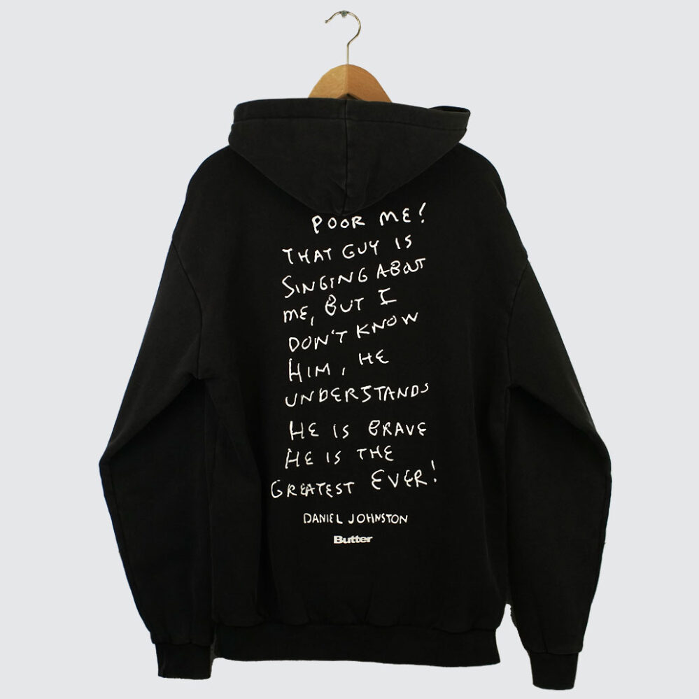 Butter Goods x Daniel Johnston Enemy Pullover Hood Distressed Washed Black
