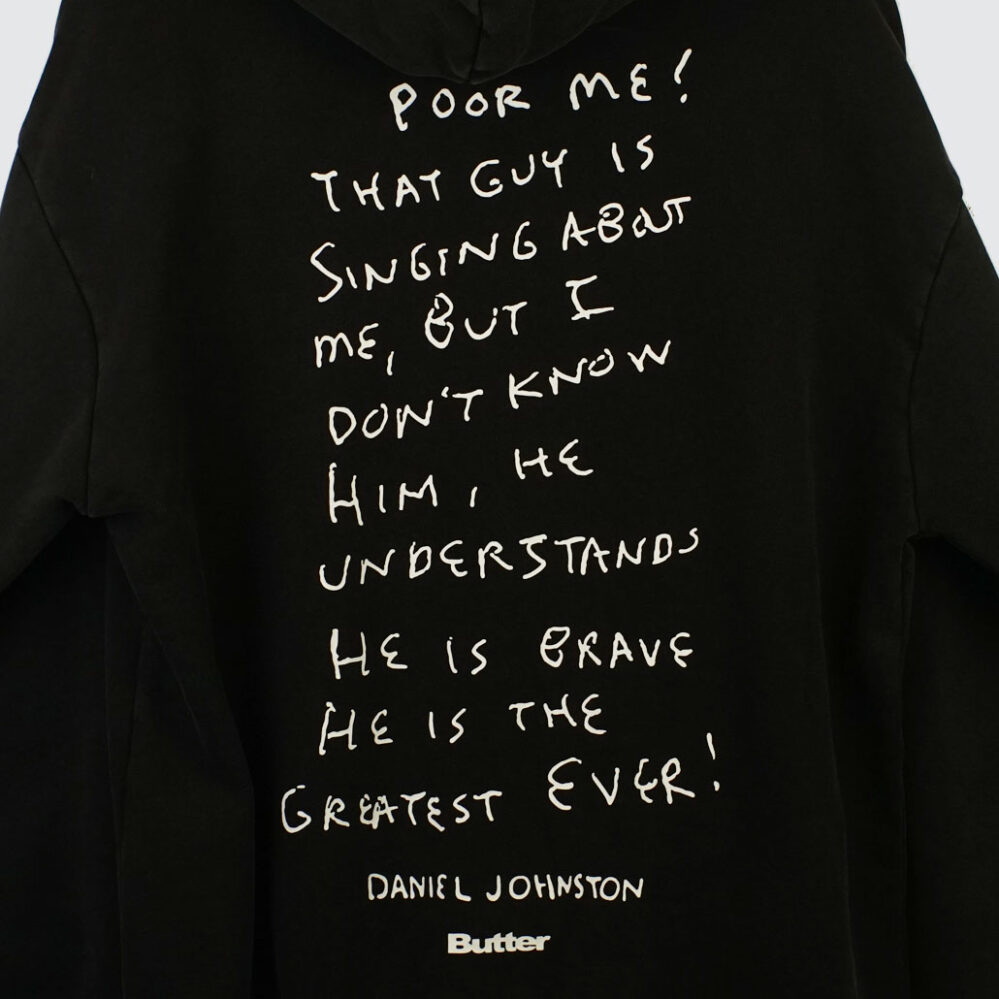 Butter Goods x Daniel Johnston Enemy Pullover Hood Distressed Washed Black