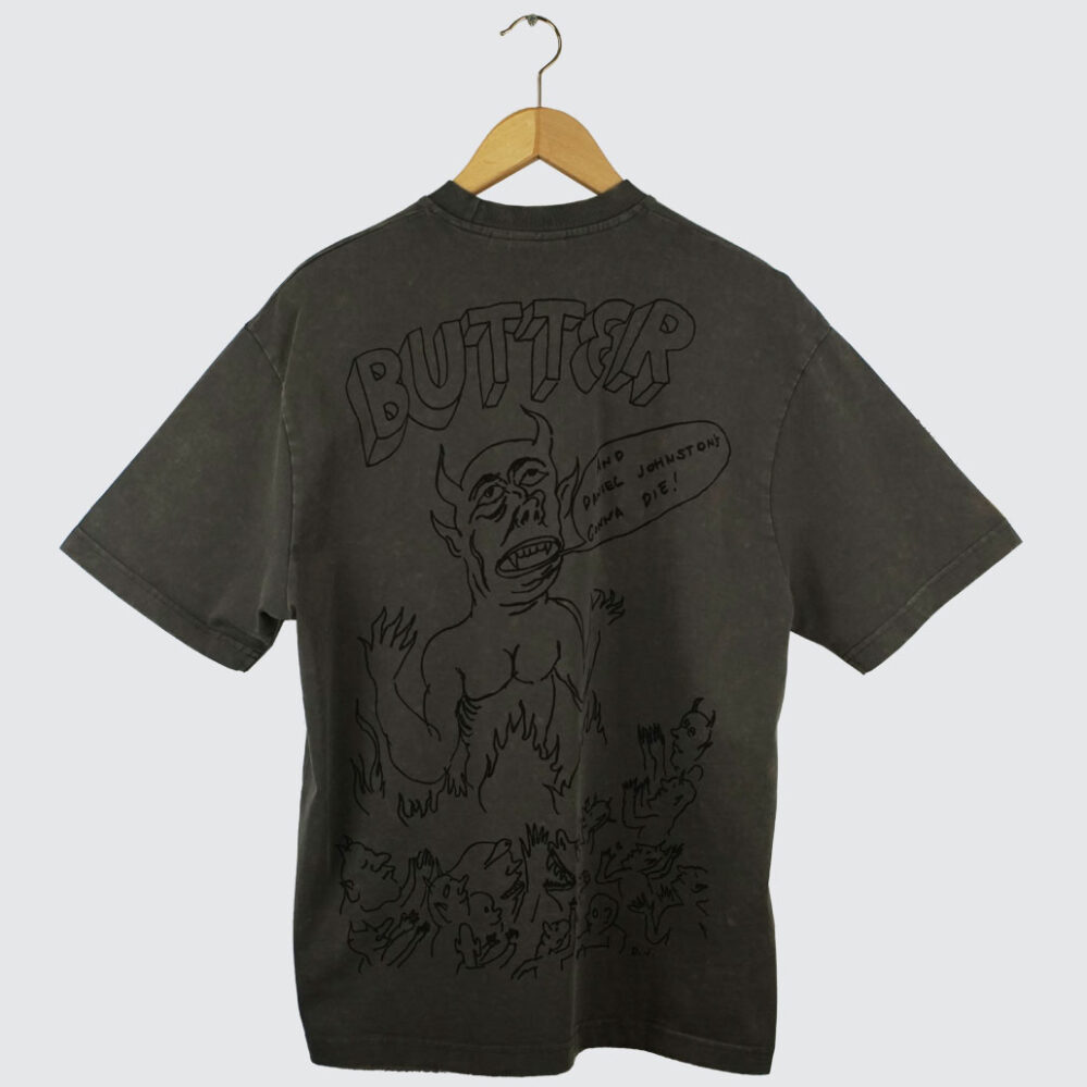 Butter Goods x Daniel Johnston Satan T-Shirt Black Acid Wash