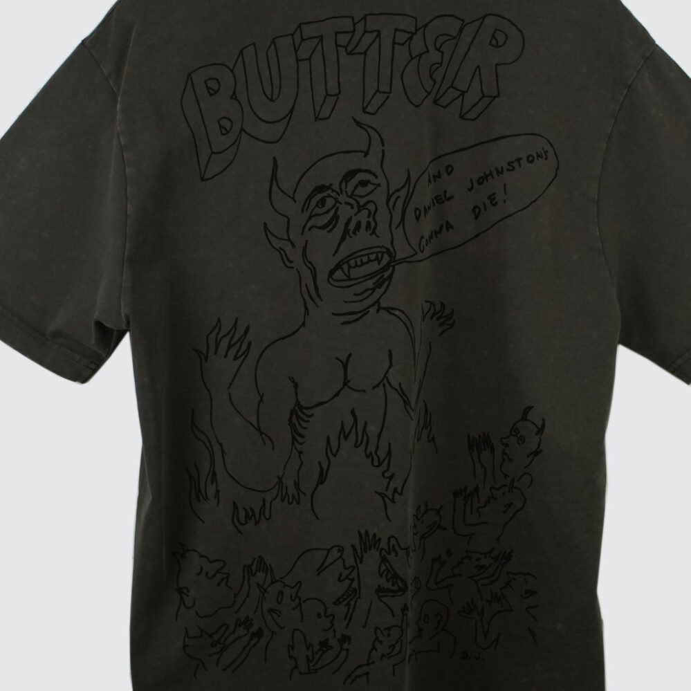 Butter Goods x Daniel Johnston Satan T-Shirt Black Acid Wash