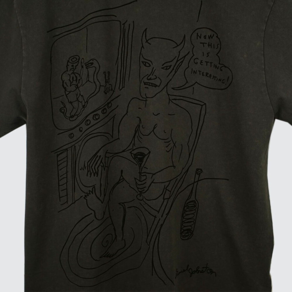 Butter Goods x Daniel Johnston Satan T-Shirt Black Acid Wash