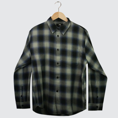 Stüssy Beach Ombre Plaid Shirt Black