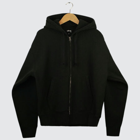 Stüssy Cursive Applique Zip Hood Black