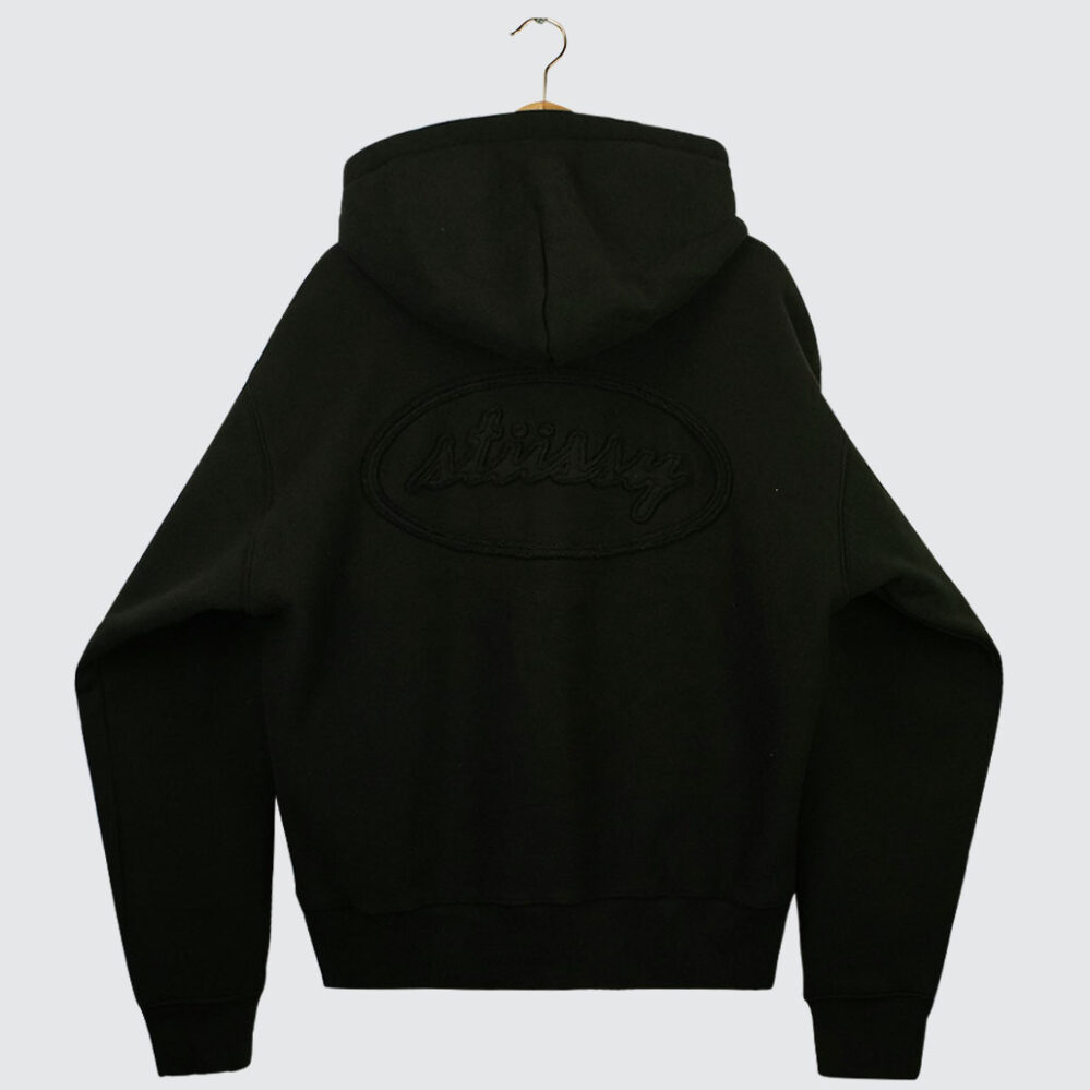 Stüssy Cursive Applique Zip Hood Black