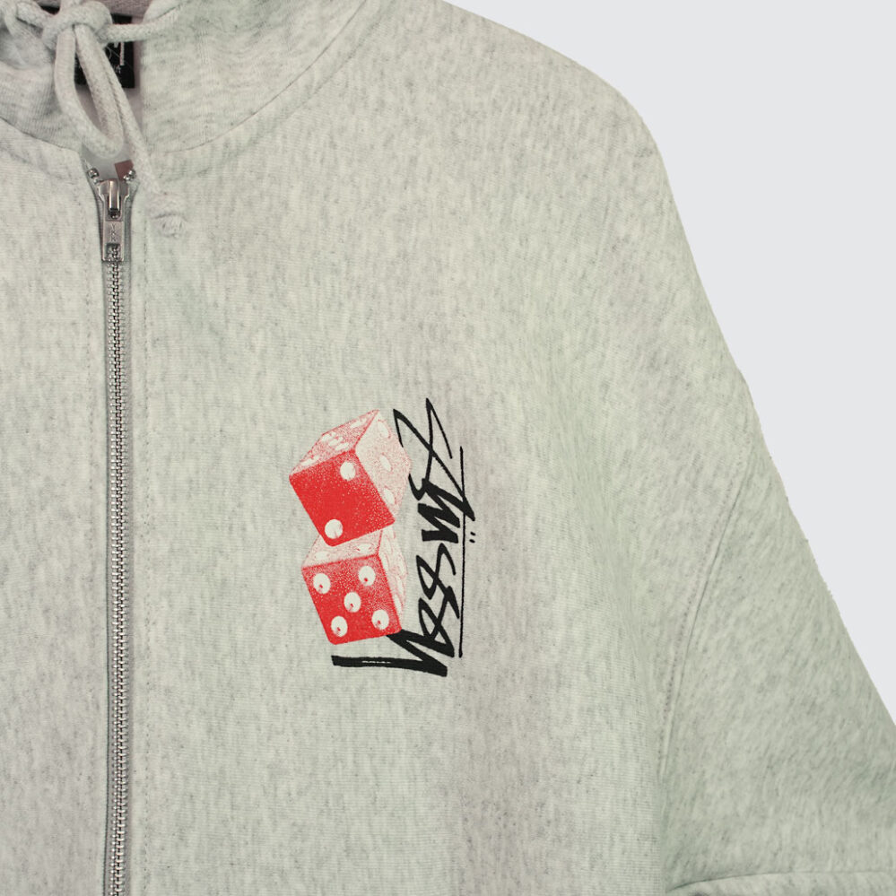 Stüssy Tall Dice Zip Hood Ash Heather