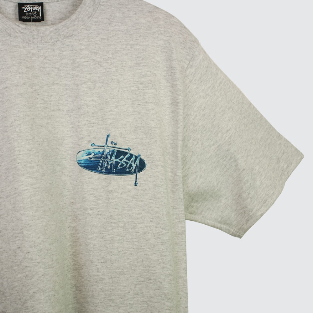 Stüssy Wave Oval T-Shirt Ash Heather