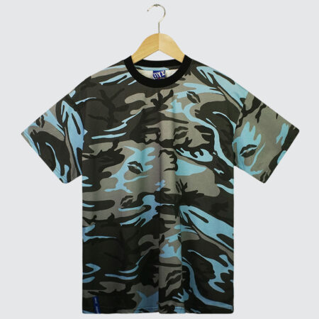 Bye Jeremy Camo T-Shirt Blue