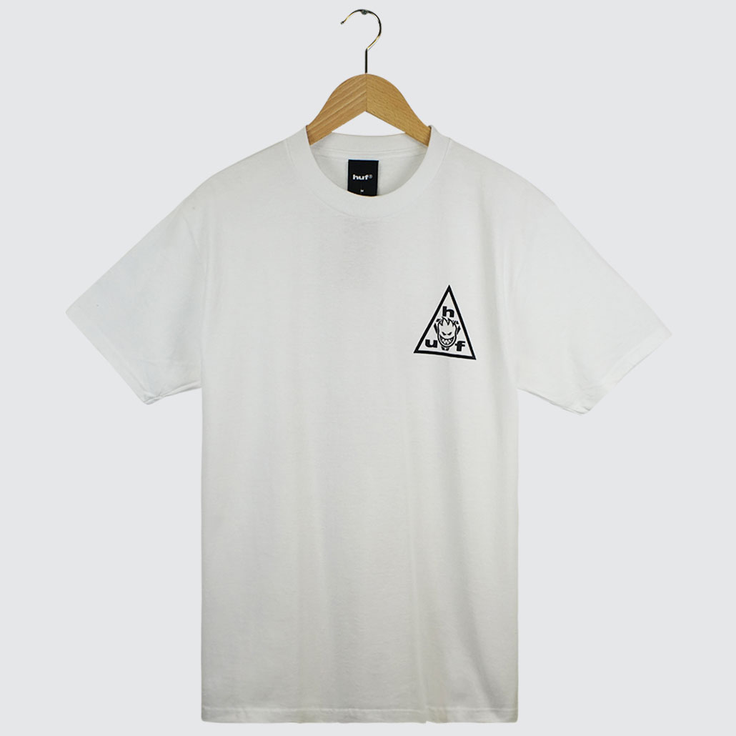 Huf x Spitfire Sticker TT T-Shirt White Huf x Spitfire Sticker TT T-Shirt White