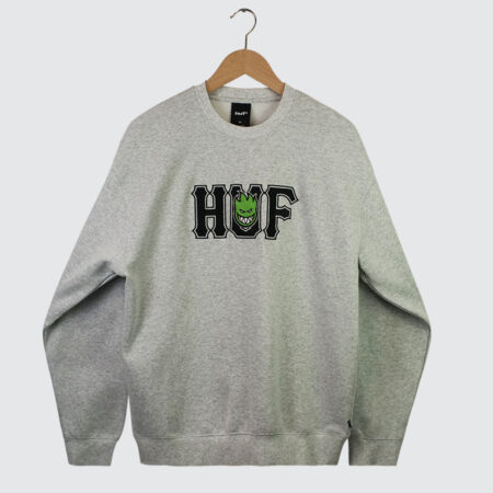 Huf x Spitfire Union Crewneck Heather Grey