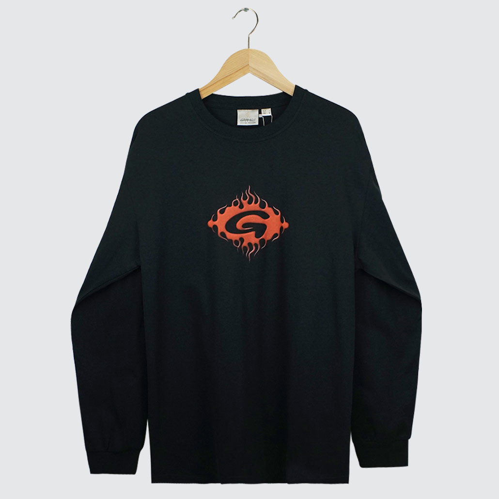 Gramicci Flames L/S T-Shirt Vintage Black Gramicci Flames L/S T-Shirt Vintage Black