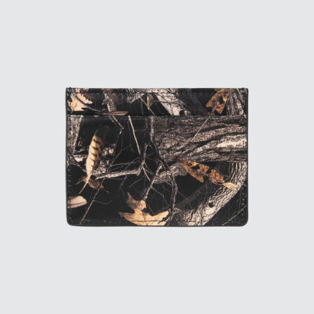 Carhartt WIP Vegas Cardholder Cow Leather Camo Feather Tree, Black/Silver Carhartt WIP Vegas Cardholder Cow Leather Camo Feather Tree, Black/Silver