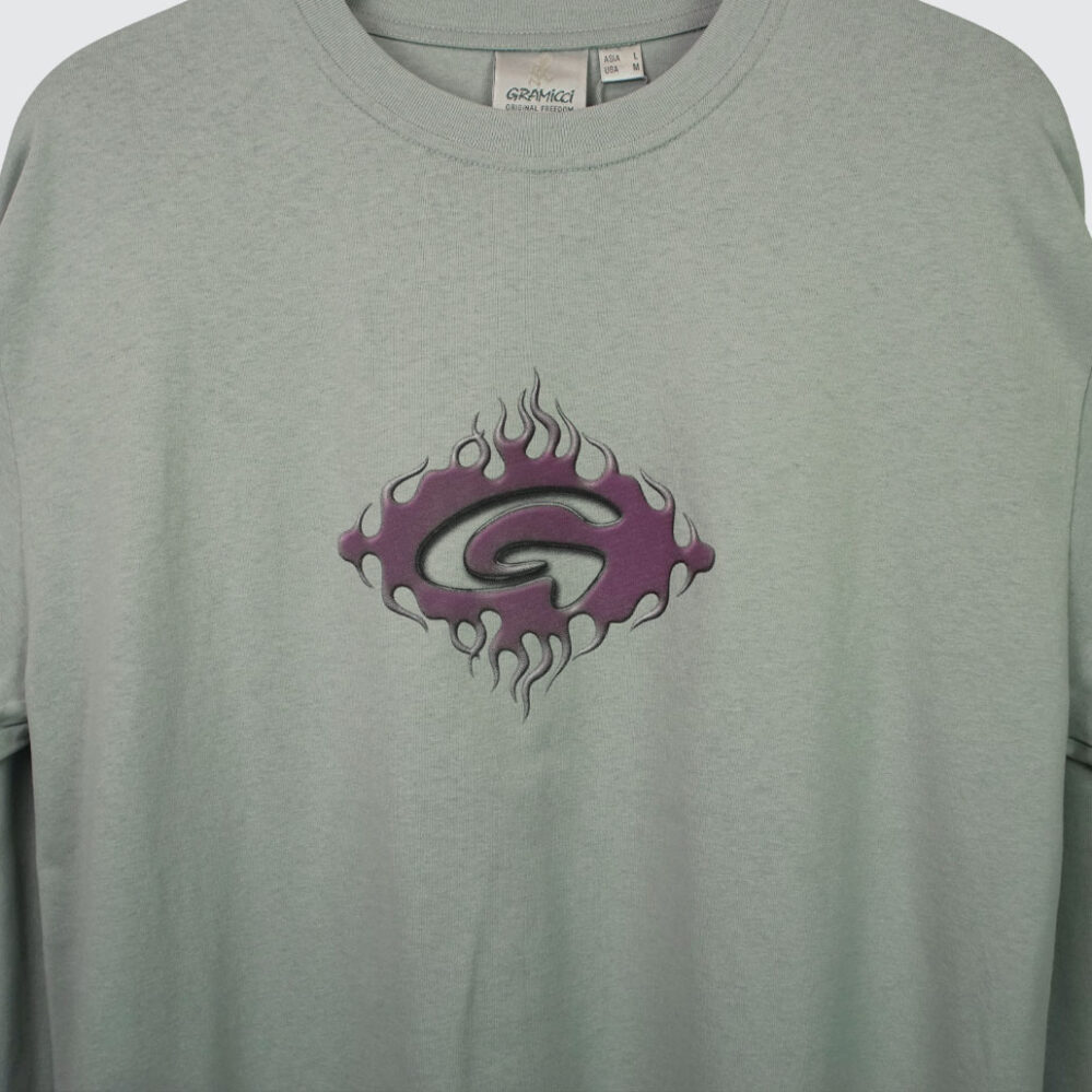 Gramicci Flames L/S T-Shirt Mist Gramicci Flames L/S T-Shirt Mist