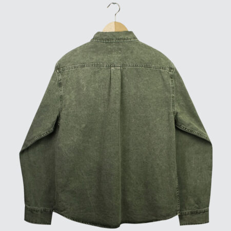 Huf Carson Overdyed Denim LS Shirt Olive