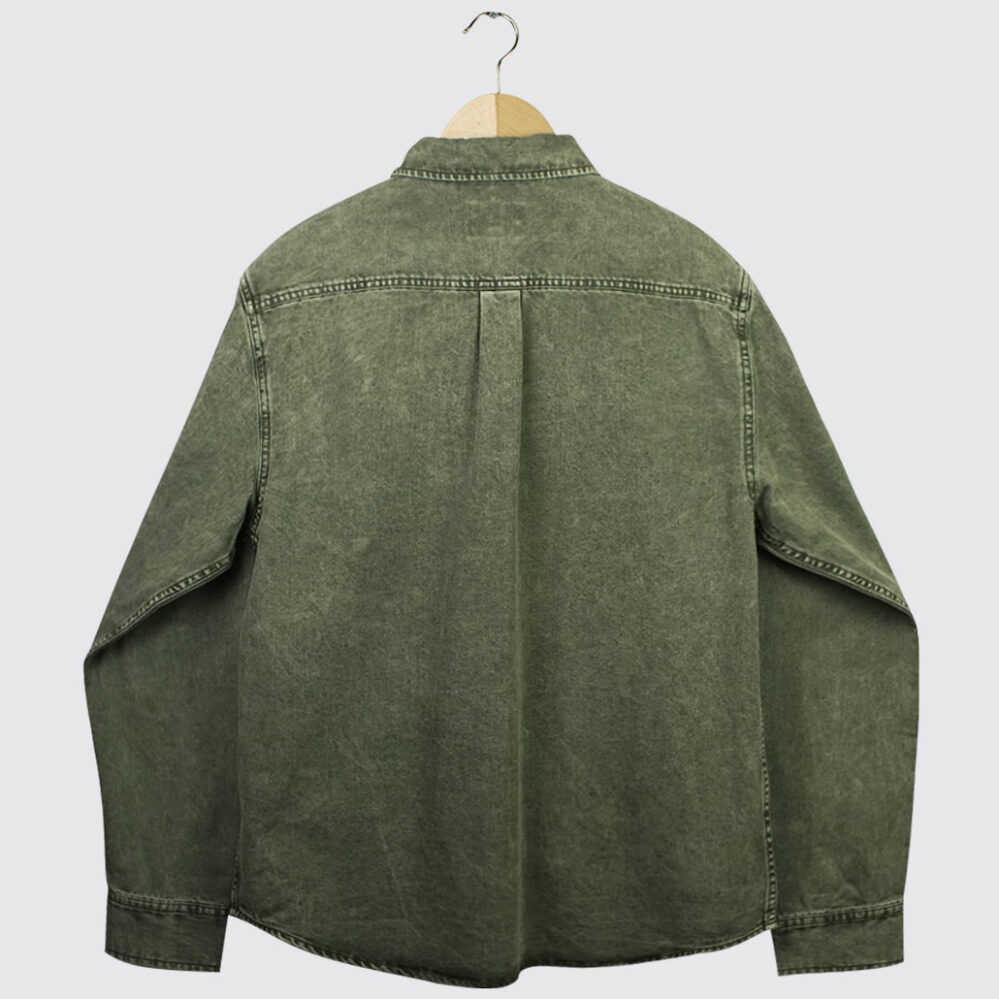 Huf Carson Overdyed Denim LS Shirt Olive