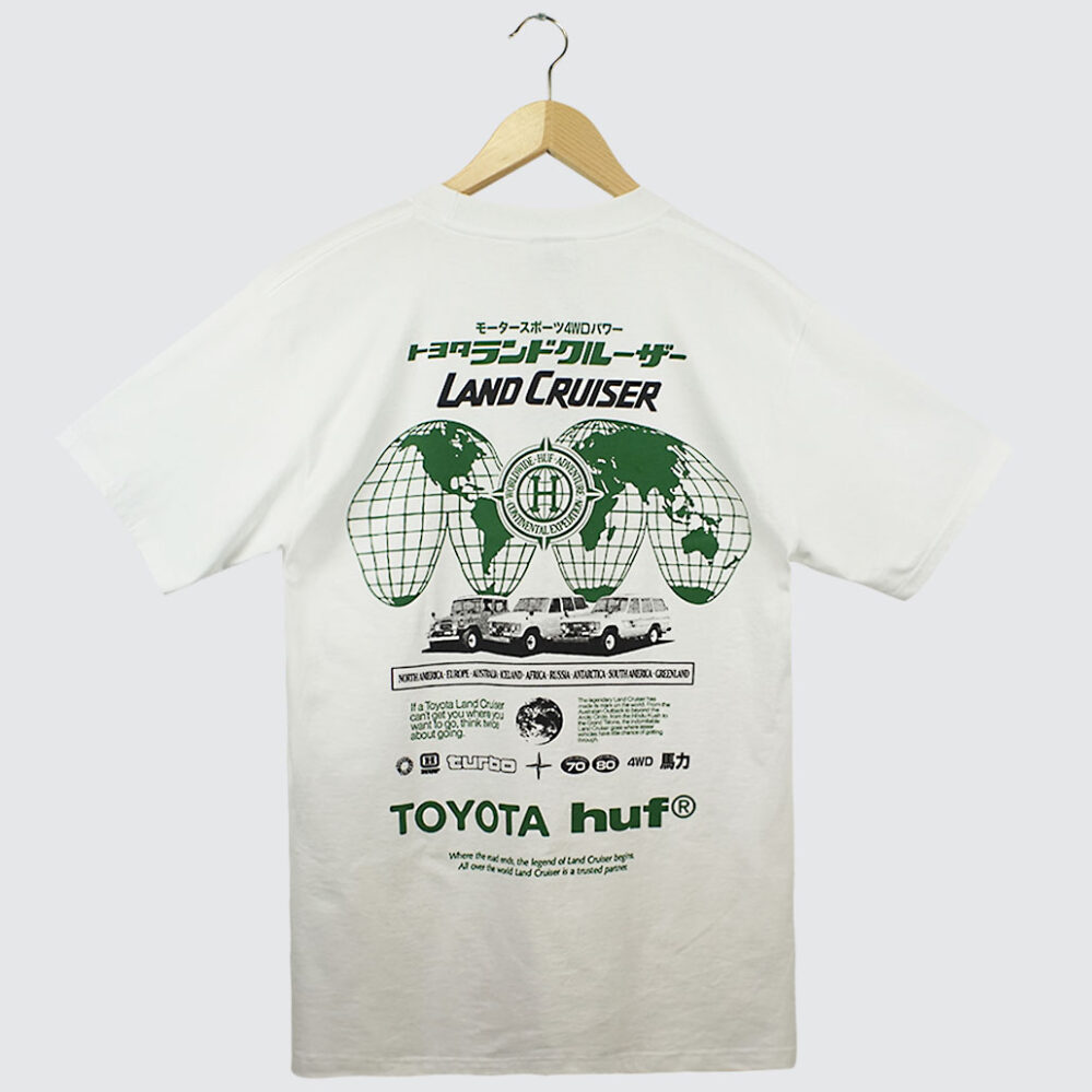Huf x Toyota Land Cruiser Global T-Shirt White Huf x Toyota Land Cruiser Global T-Shirt White