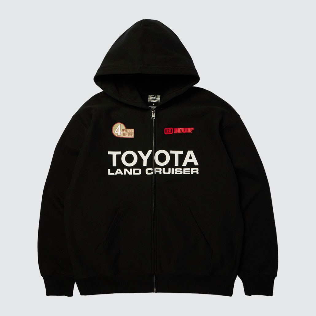 Huf x Toyota Land Cruiser Heavyweight Fz Hoodie Black Huf x Toyota Land Cruiser Heavyweight Fz Hoodie Black
