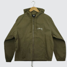 Stüssy Beach Shell Cotton Wax Jacket Olive Stüssy Beach Shell Cotton Wax Jacket Olive