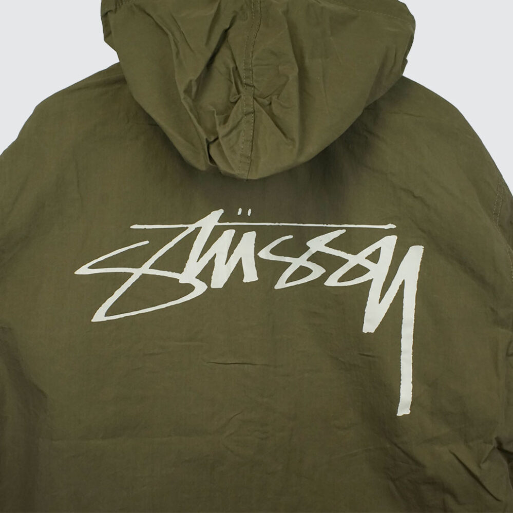 Stüssy Beach Shell Cotton Wax Jacket Olive Stüssy Beach Shell Cotton Wax Jacket Olive