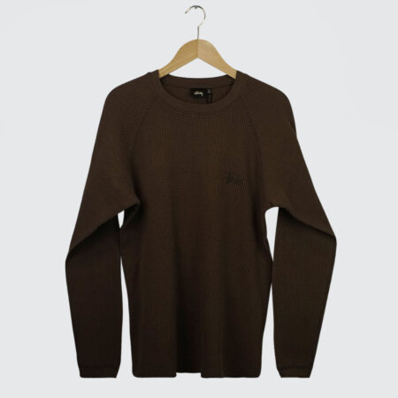Stüssy Raglan Thermal Basic Stock Longsleeve Brown