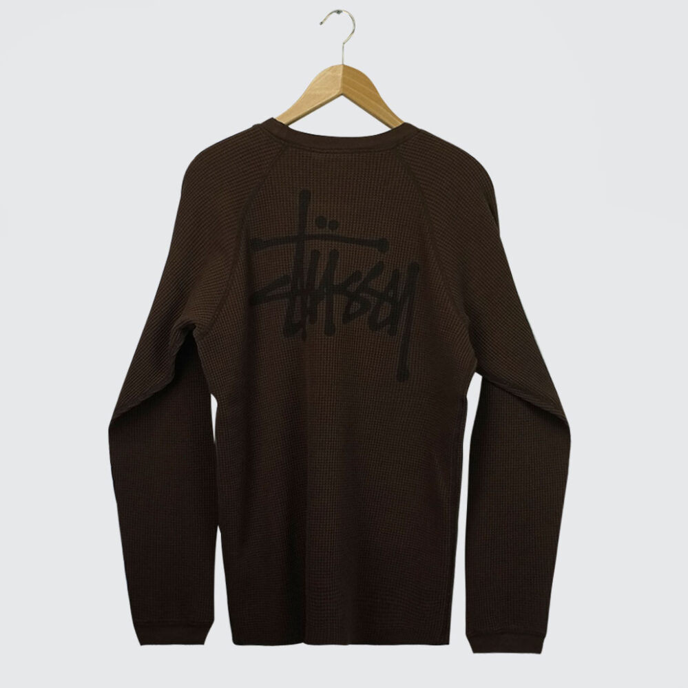 Stüssy Raglan Thermal Basic Stock Longsleeve Brown Stüssy Raglan Thermal Basic Stock Longsleeve Brown