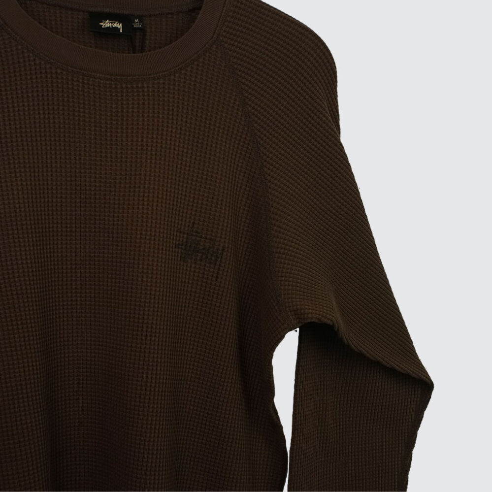 Stüssy Raglan Thermal Basic Stock Longsleeve Brown Stüssy Raglan Thermal Basic Stock Longsleeve Brown