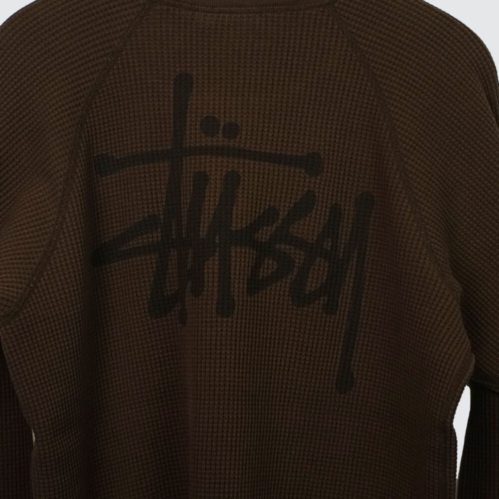 Stüssy Raglan Thermal Basic Stock Longsleeve Brown Stüssy Raglan Thermal Basic Stock Longsleeve Brown