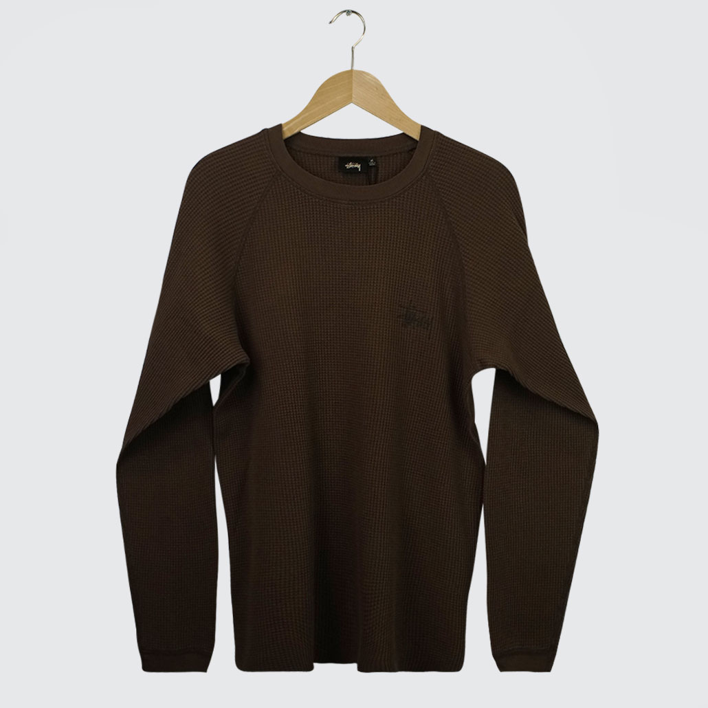 Stüssy Raglan Thermal Basic Stock Longsleeve Brown Stüssy Raglan Thermal Basic Stock Longsleeve Brown