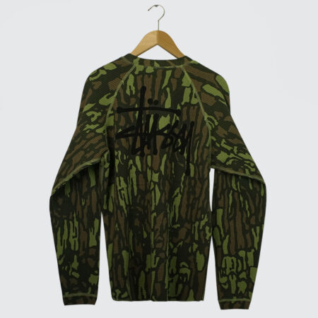 Stüssy Raglan Thermal Basic Stock Longsleeve Tree Bark Camo