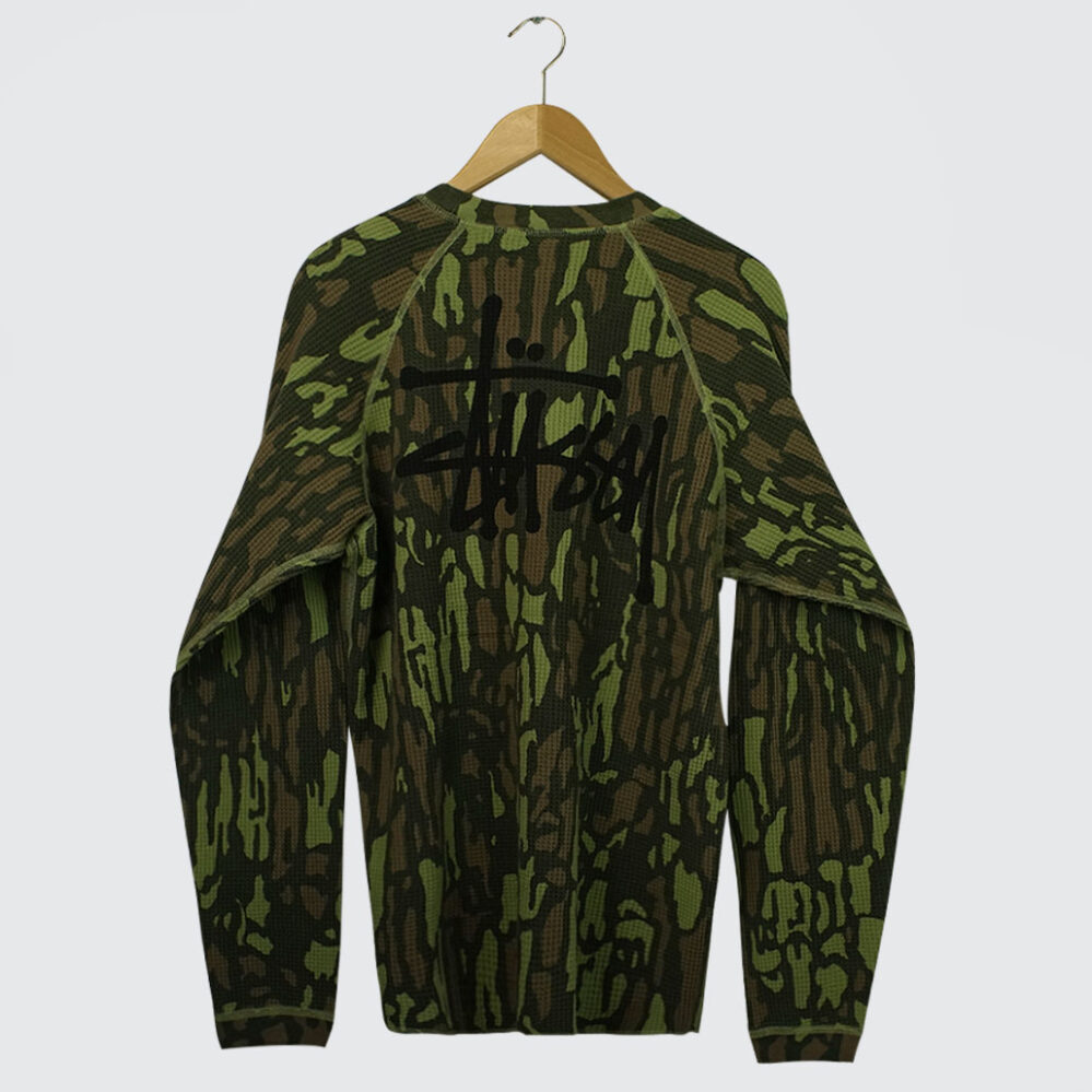 Stüssy Raglan Thermal Basic Stock Longsleeve Tree Bark Camo Stüssy Raglan Thermal Basic Stock Longsleeve Tree Bark Camo