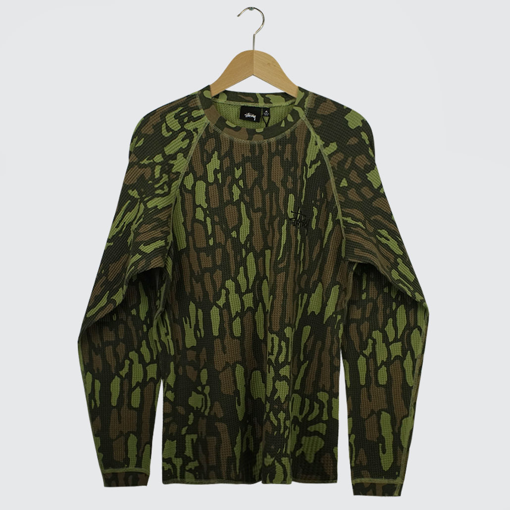 Stüssy Raglan Thermal Basic Stock Longsleeve Tree Bark Camo Stüssy Raglan Thermal Basic Stock Longsleeve Tree Bark Camo