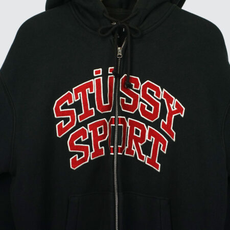 Stüssy Sport Zip Hoodie Washed Black