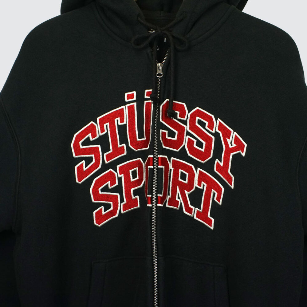 Stüssy Sport Zip Hoodie Washed Black
