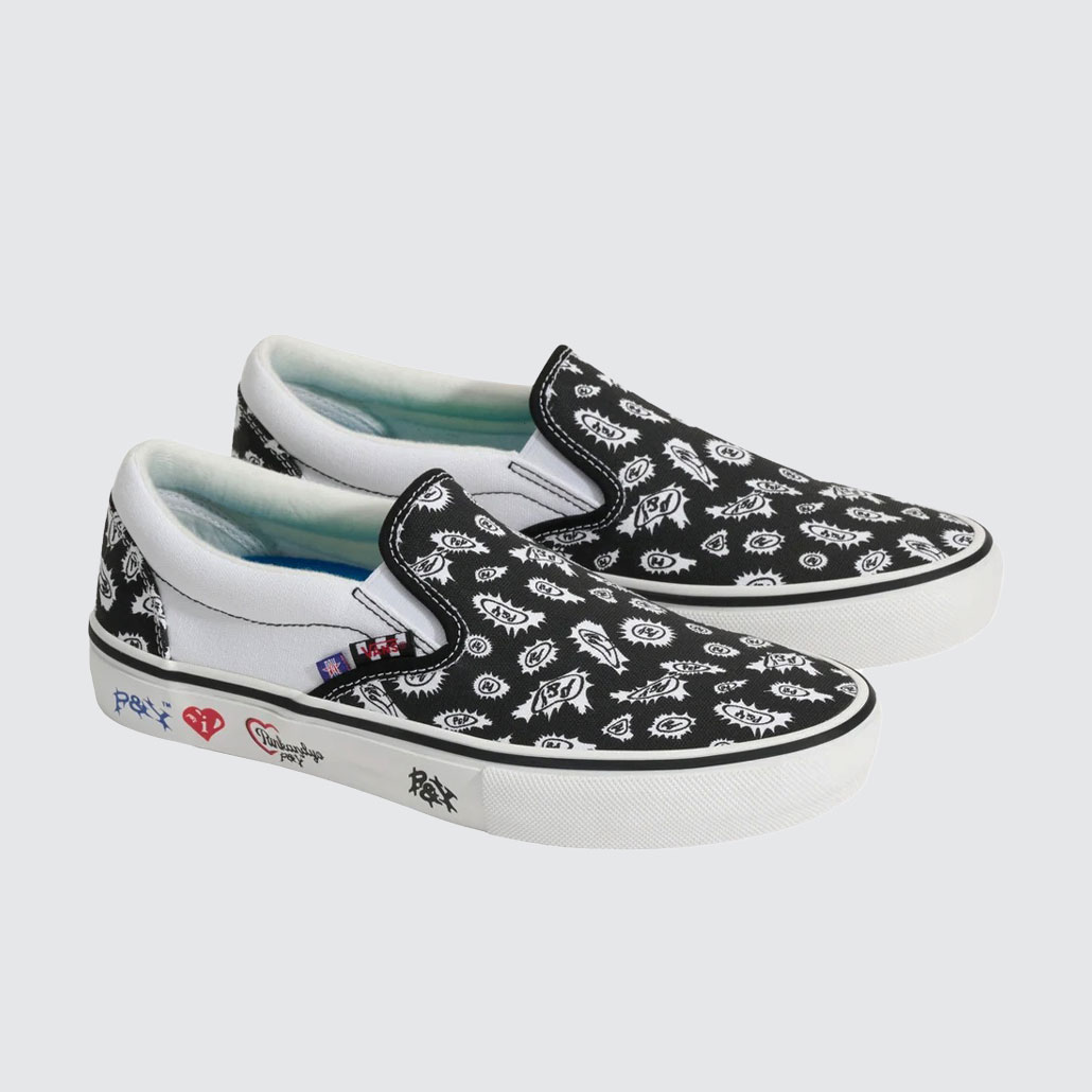 Vans Skate Slip-On x PUNKANDYO Black/White Vans Skate Slip-On x PUNKANDYO Black/White