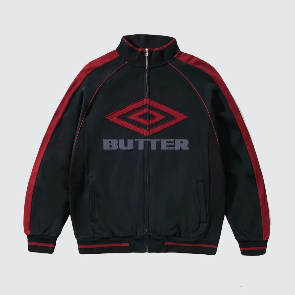 Butter Goods x Umbro Diamond Fleece Zip-Thru Jacket Black Butter Goods x Umbro Diamond Fleece Zip-Thru Jacket Black