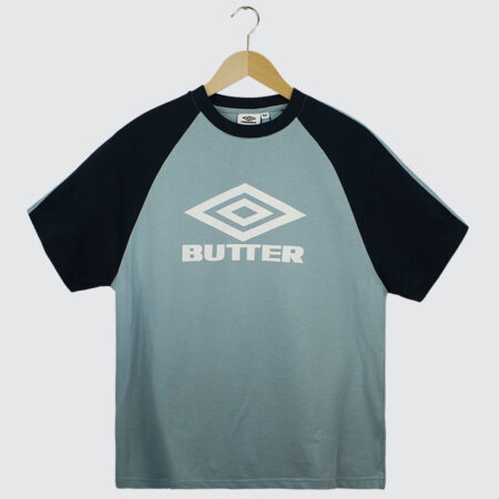 Butter Goods x Umbro Diamond Logo Raglan T-Shirt Slate/Navy
