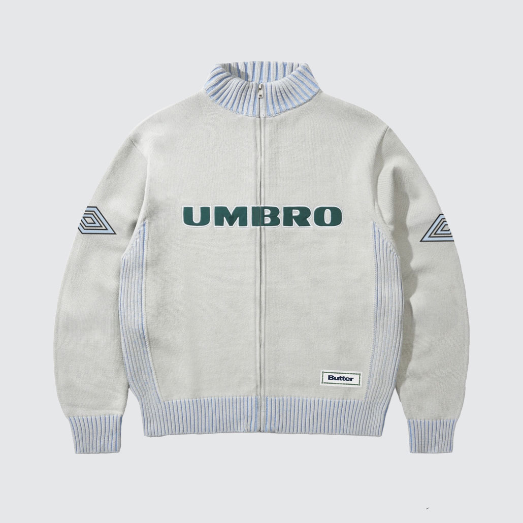 Butter Goods x Umbro Diamond Zip-Thru Knit Grey Butter Goods x Umbro Diamond Zip-Thru Knit Grey