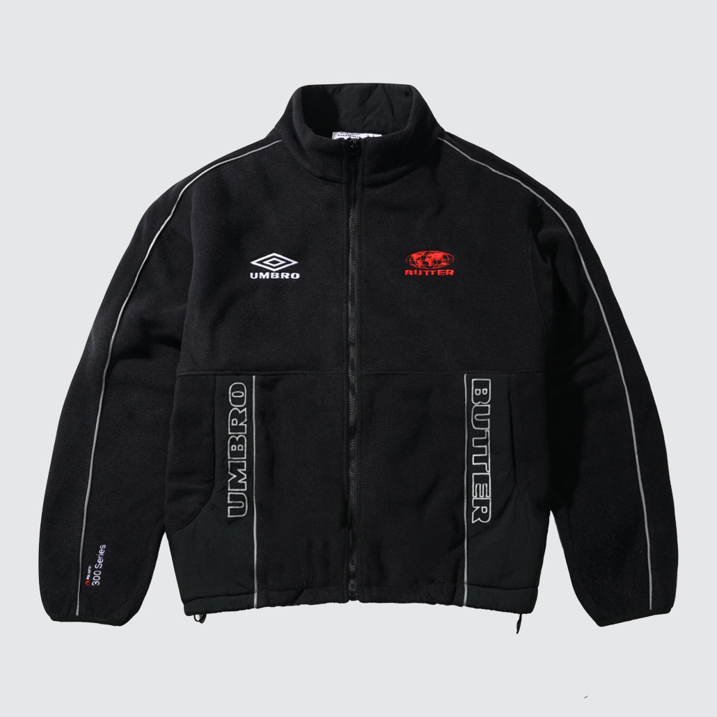 Butter Goods x Umbro Polartec Zip-Thru Jacket Black Butter Goods x Umbro Polartec Zip-Thru Jacket Black