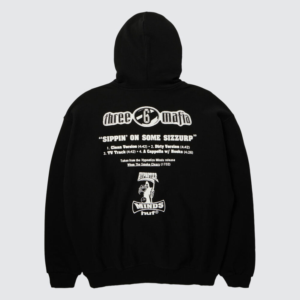 HUF x Three 6 Mafia Heavyweight Hoodie Black HUF x Three 6 Mafia Heavyweight Hoodie Black