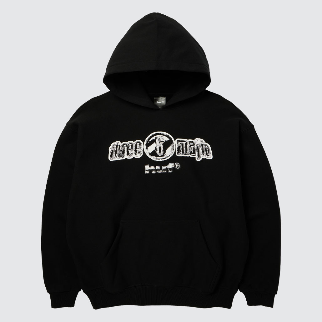 HUF x Three 6 Mafia Heavyweight Hoodie Black HUF x Three 6 Mafia Heavyweight Hoodie Black